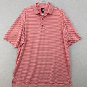 FootJoy size XL Red White Short Sleeve Polo‎ Shirt Stretch Active Outdoor